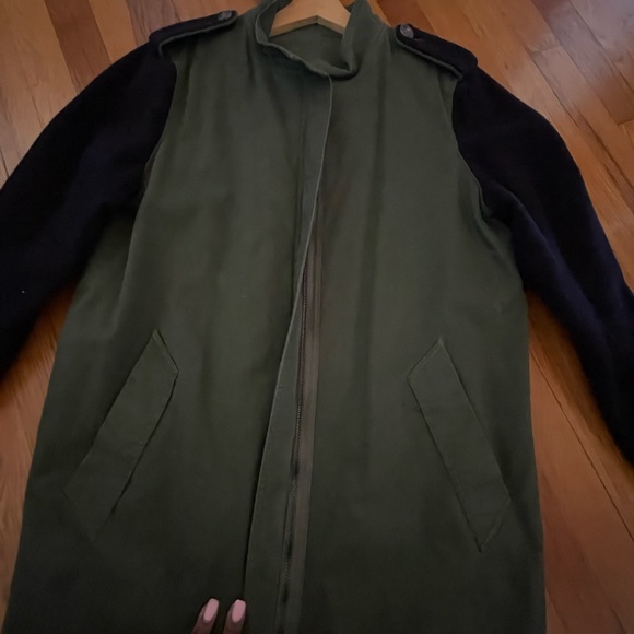 Trench two tone wool sleeve coat - Picture 10 of 14